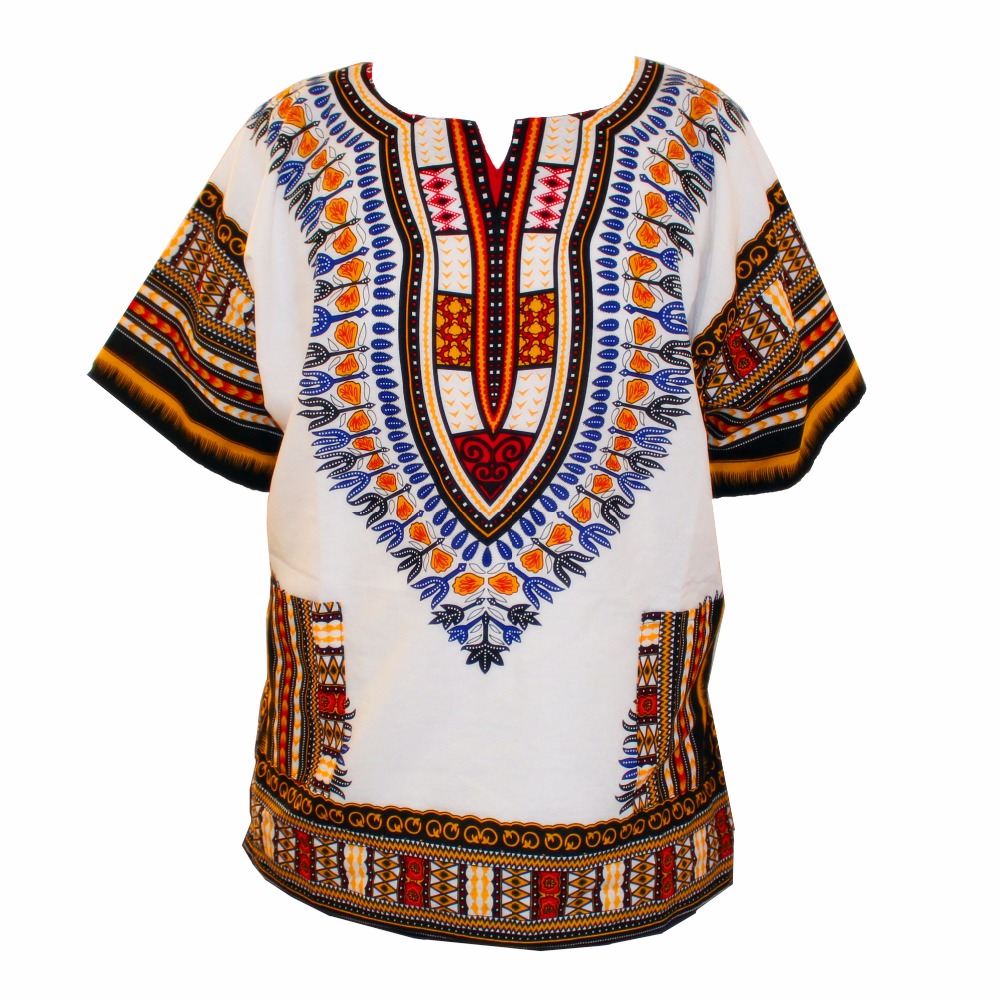 Thai Silk Blouse - (Fast Shipping) ใหม่แฟชั่นการออกแบบแอฟริกันแบบดั้งเดิมพิมพ์ผ้าฝ้าย100% Dashikiเสื้อยืดสำหรับUnisex (MADE IN