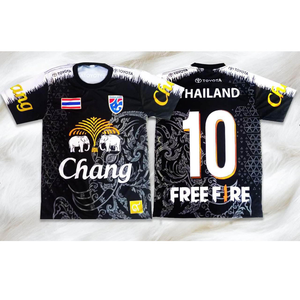 Thai Silk Blouse - เสื้อฟุตบอลทีมชาติไทย เบอร์ 10 ชื่อสั่งทำได้ ลายช้าง ช้าง