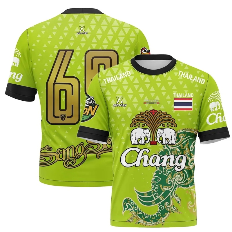 Thai Silk Blouse - ประเทศไทยช้างช้างแขนสั้นเสื้อยืดสําหรับผู้ชายคุณภาพสูงขนาดใหญ่Breathable Tเสื้อเสื้อผ้าฤดูร้อนสบายๆTeesเสื้อ
