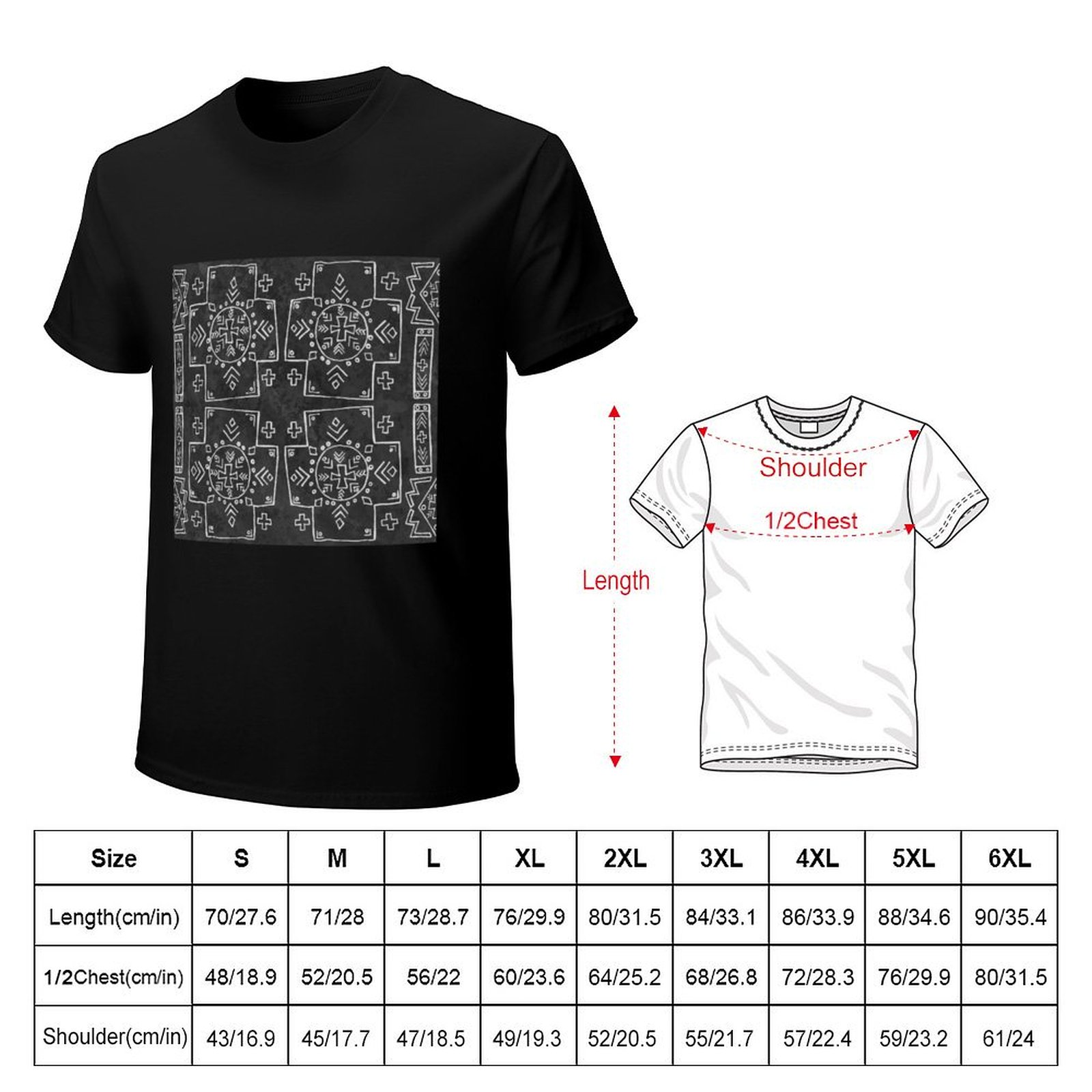 เสื้อยืดแขนสั้นสีดำลายผ้าโคลนช - Mudcloth Print Top บทวิจารณ์และราคา