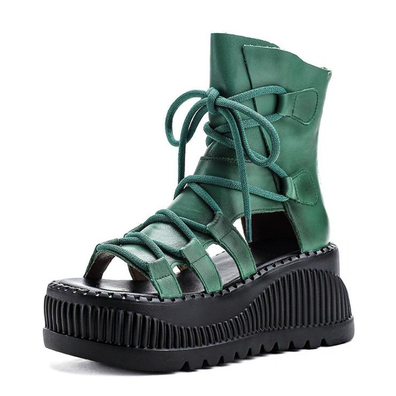 8 ซม.วัวแท้หนังข้อเท้า Booties - Ethnic Fashion Style บทวิจารณ์และราคา