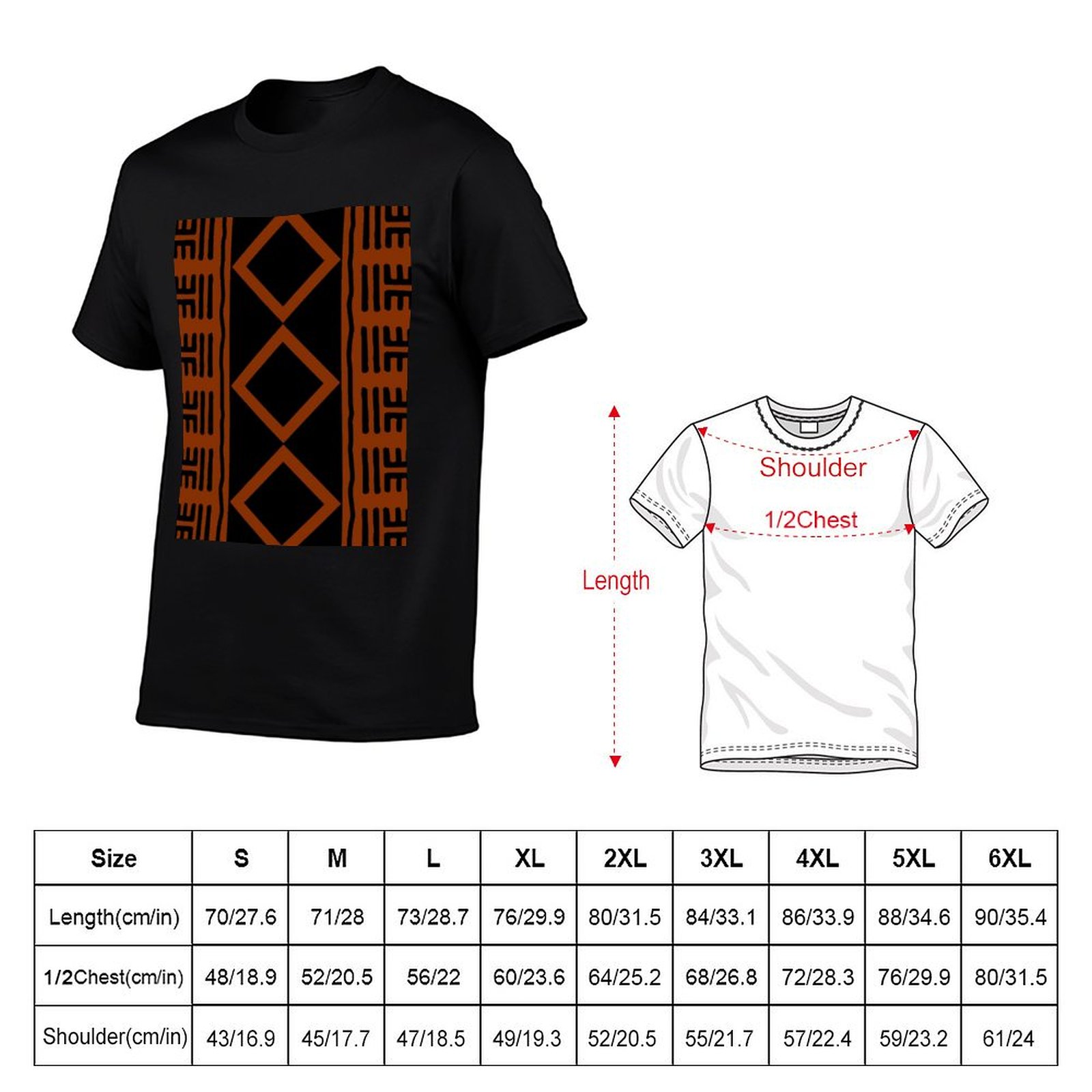 เสื้อยืดผ้าดินแอฟริกันสีสนิม ค - Mudcloth Print Top บทวิจารณ์และราคา