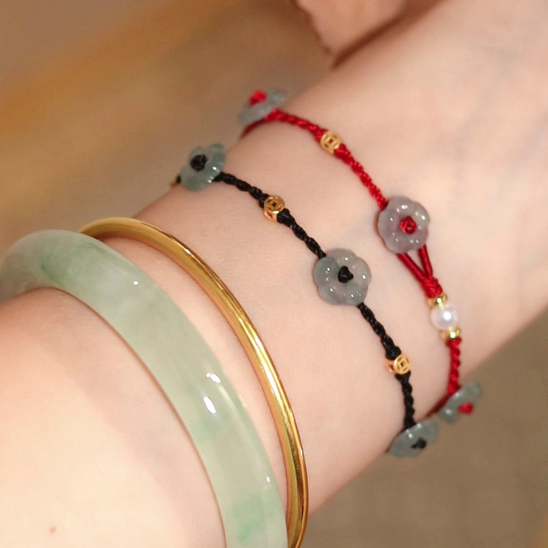กำไลข้อมือถักลายดอกไม้นำโชคกำไ - Ethnic Fashion Co In บทวิจารณ์และราคา