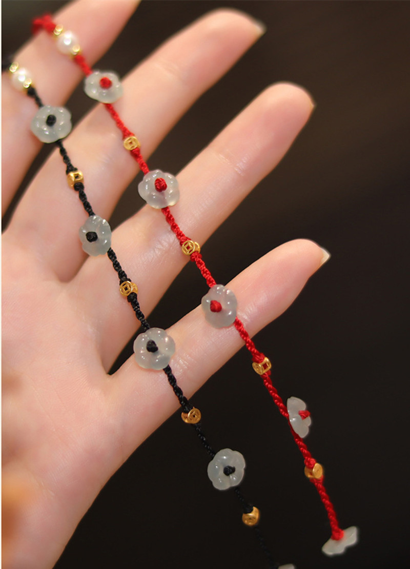 กำไลข้อมือถักลายดอกไม้นำโชคกำไ - Ethnic Fashion Co In บทวิจารณ์และราคา