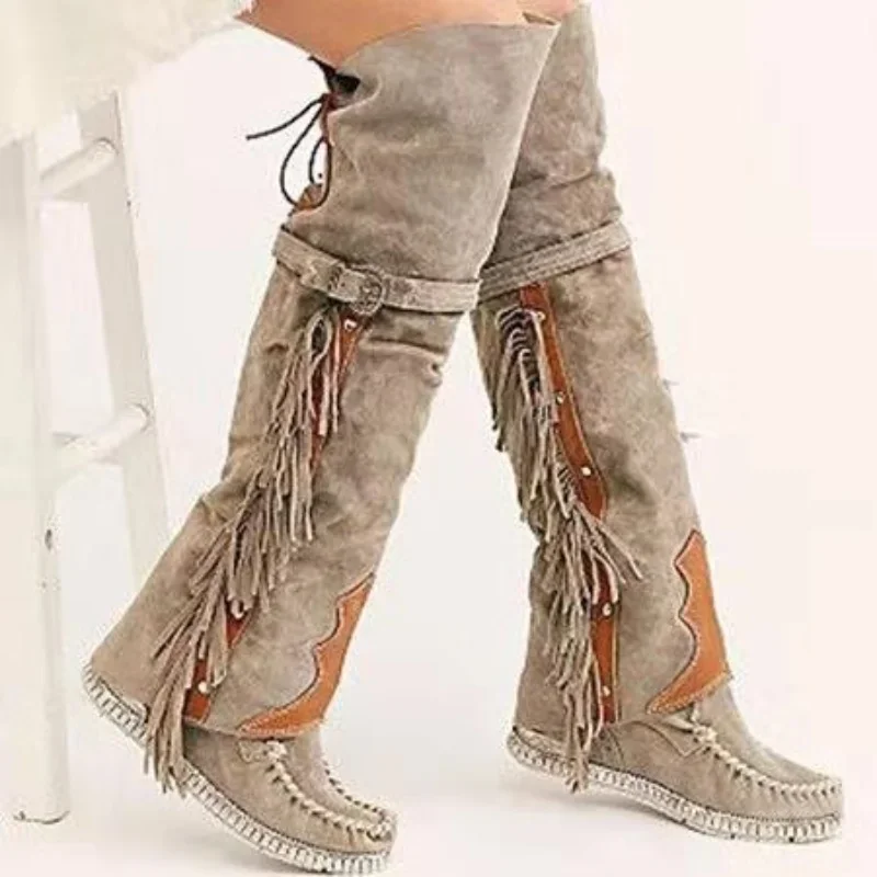 แฟชั่นโบฮีเมียรองเท้าบู๊ทส์ผู้ - Ethnic Fashion Style บทวิจารณ์และราคา