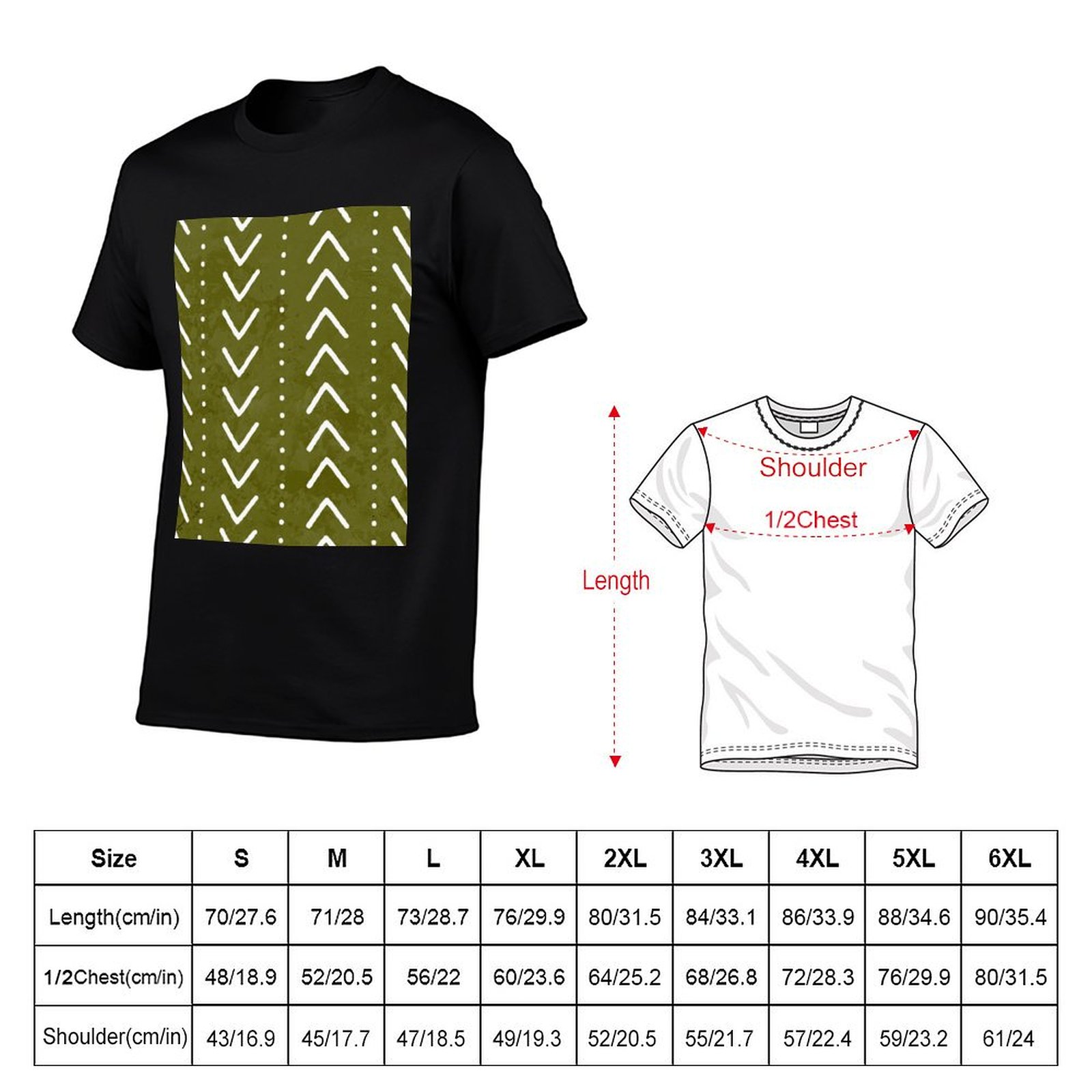 เสื้อยืดลายลูกศรสีเขียวมะกอก เ - Mudcloth Print Top บทวิจารณ์และราคา