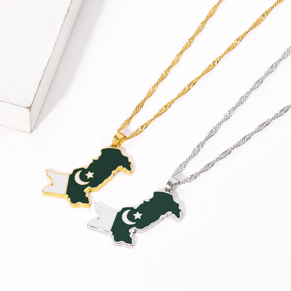 สร้อยคอจี้แผนที่ธงชาติปากีสถาน - Ethnic Fashion Pakistan บทวิจารณ์และราคา