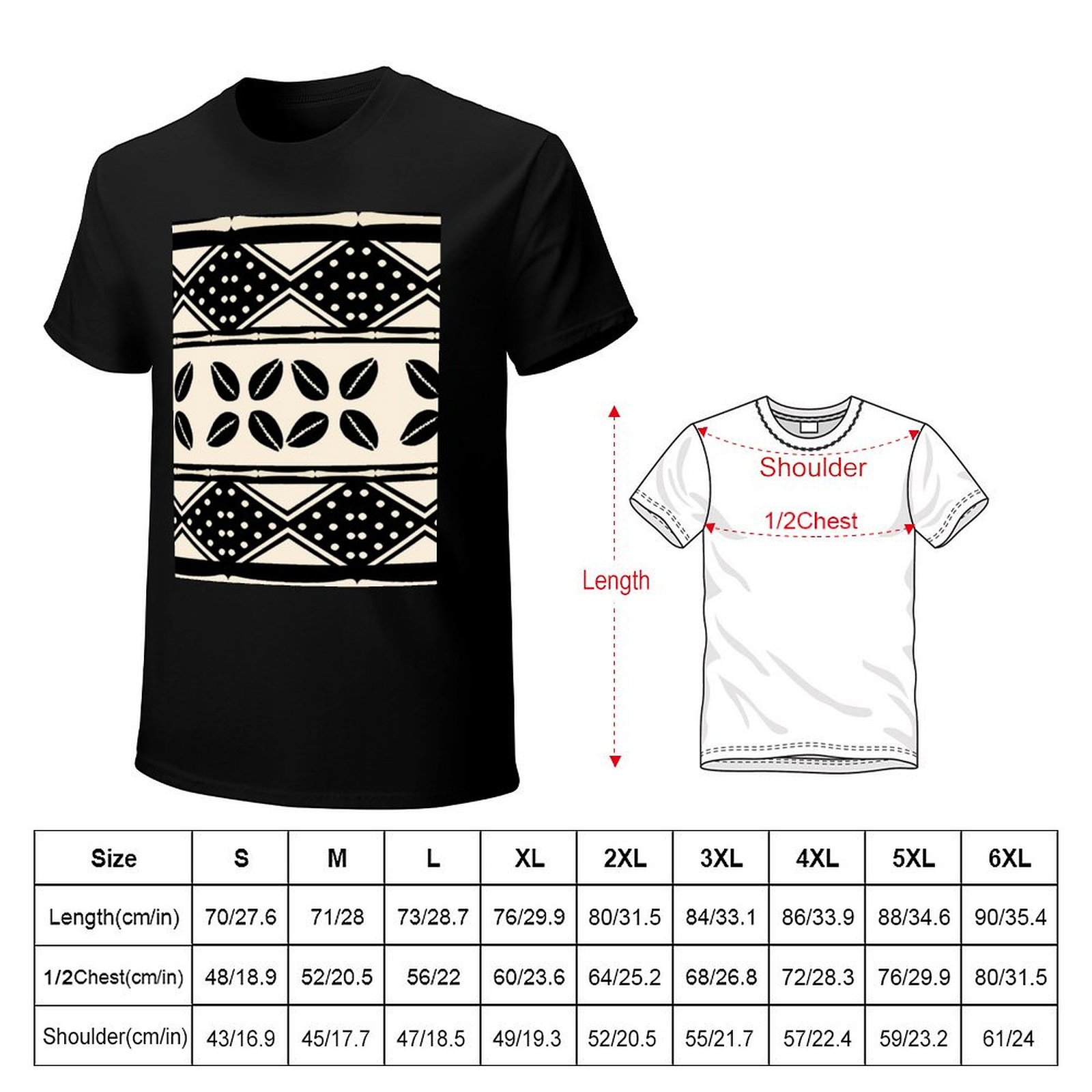 เสื้อยืดลายผ้าโคลนแอฟริกันแบบเ - Mudcloth Print Top บทวิจารณ์และราคา