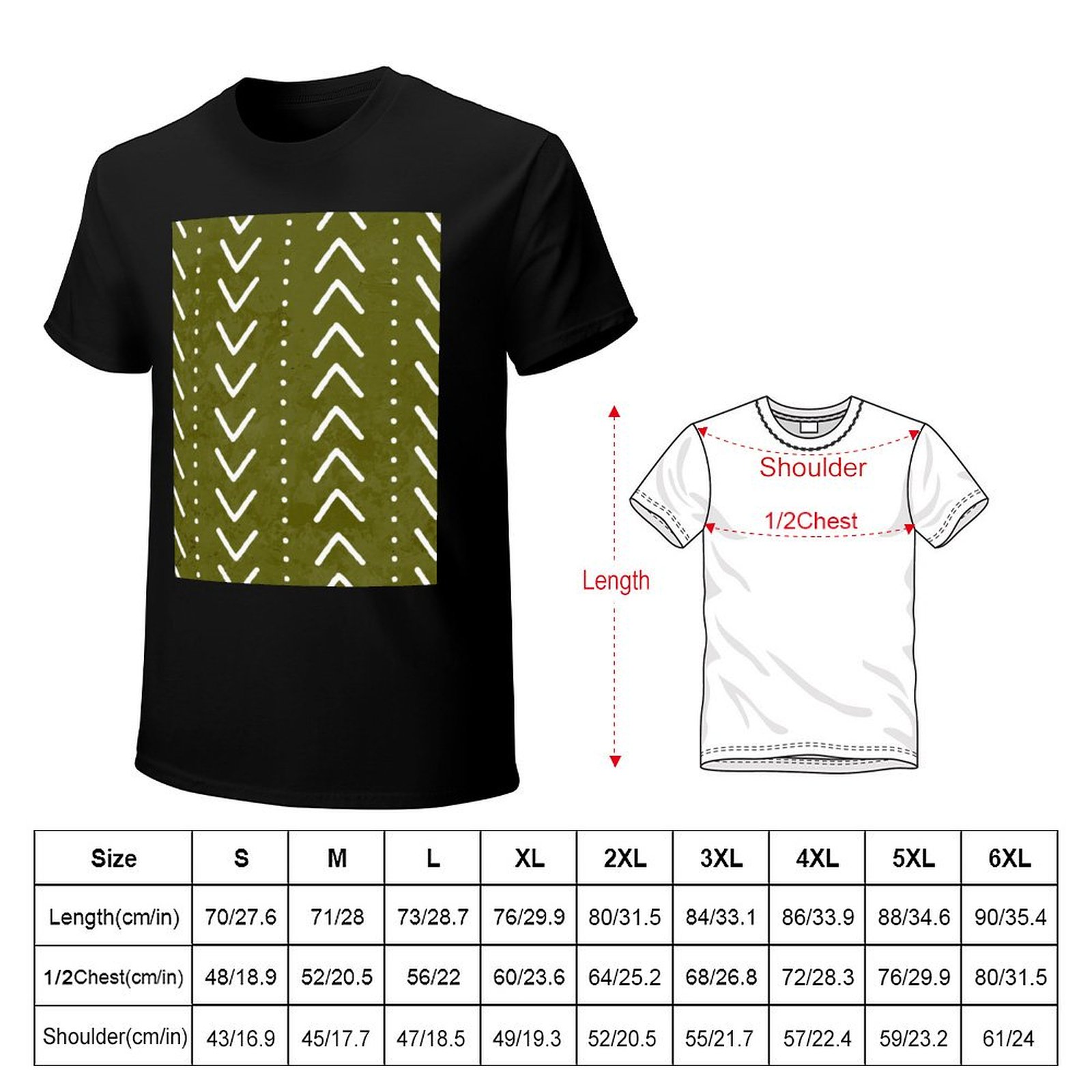 เสื้อยืดลายลูกศรผ้ามัดคลอธสีเข - Mudcloth Print Top บทวิจารณ์และราคา
