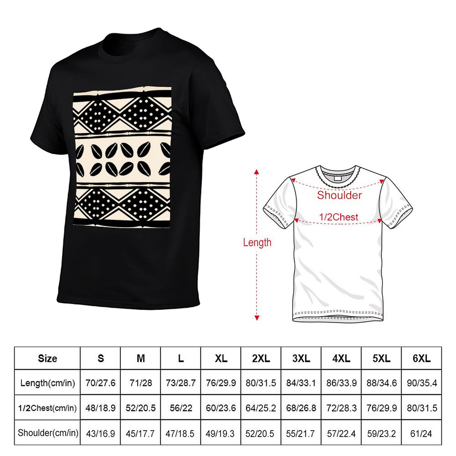 เสื้อยืดลายผ้าดินเผาแอฟริกันแบ - Mudcloth Print Top บทวิจารณ์และราคา