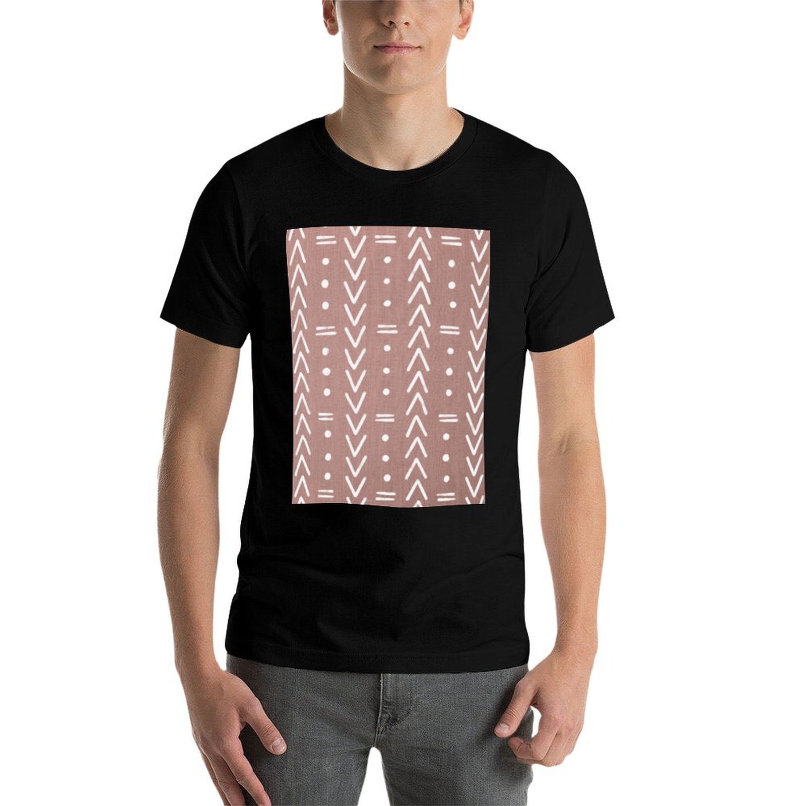 เสื้อยืดลายกราฟิกสำหรับผู้ชาย  - Mudcloth Print Top บทวิจารณ์และราคา