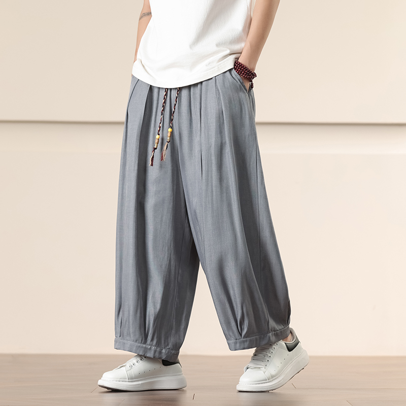 กางเกงขายาวทรงหลวมสไตล์จีนสำหร - Ethnic Fashion Men บทวิจารณ์และราคา
