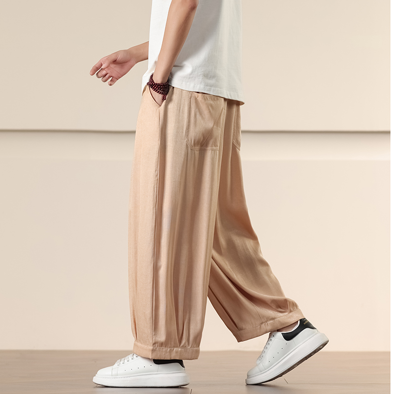 กางเกงขายาวทรงหลวมสไตล์จีนสำหร - Ethnic Fashion Men บทวิจารณ์และราคา