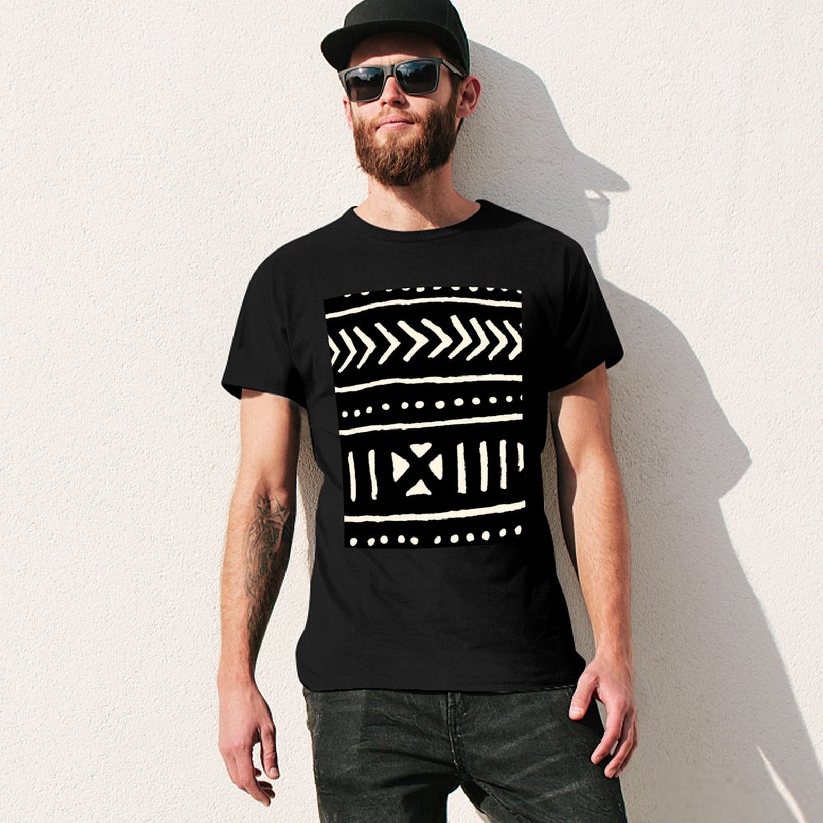 เสื้อยืดผ้าแอฟริกันสีดำขาว เสื - Mudcloth Print Top บทวิจารณ์และราคา