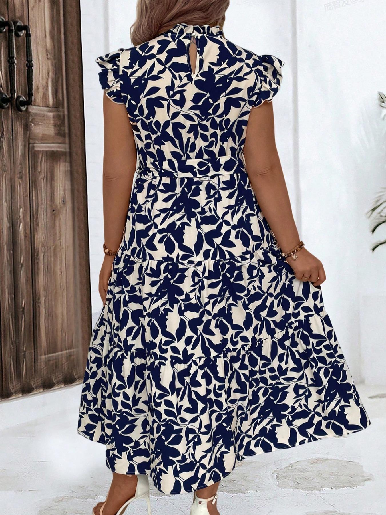 ขนาดบวกพิมพ์ลายดอกไม้ Ruched B - Ethnic Fashion Dress บทวิจารณ์และราคา
