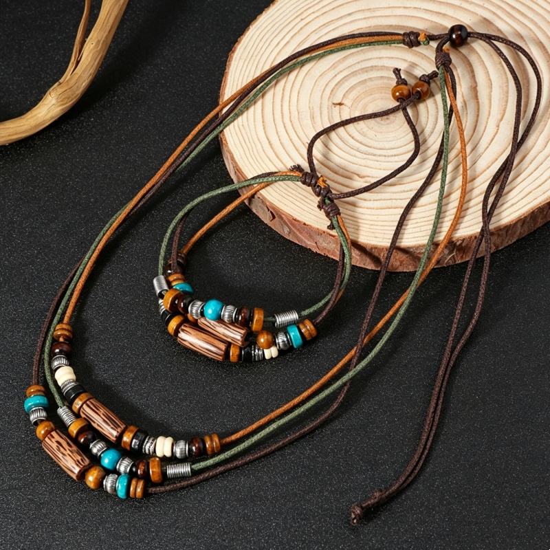 ชุดเครื่องประดับเชือกหนังเทียม - Ethnic Wear Men'S Fashion บทวิจารณ์และราคา