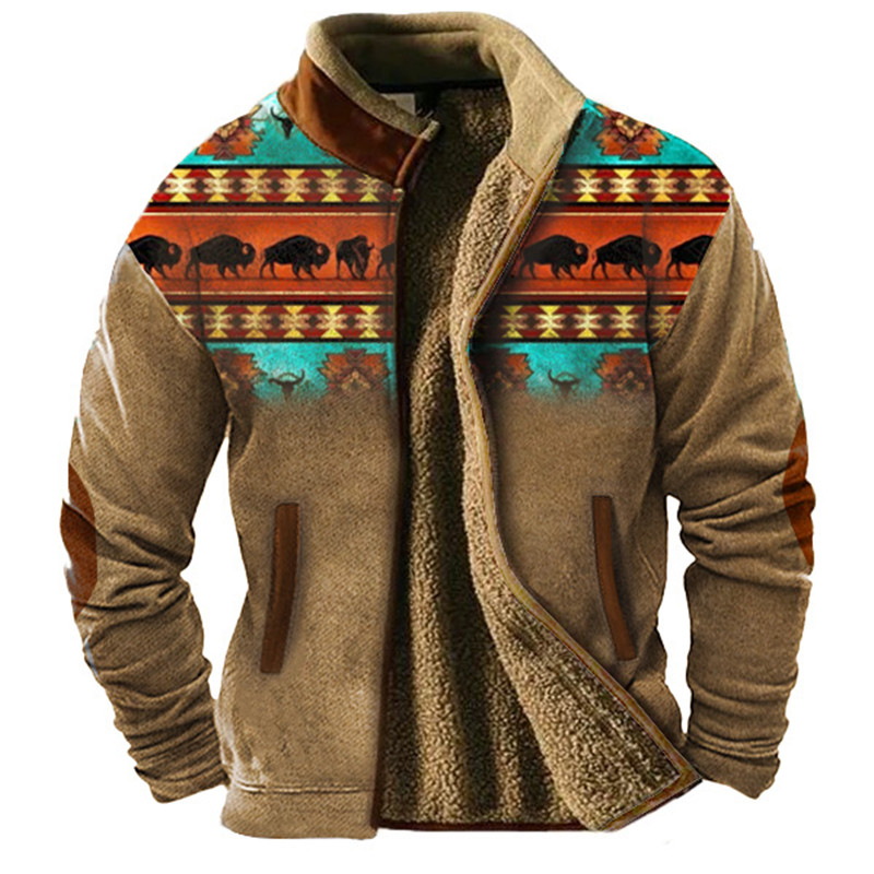 เสื้อแจ็คเก็ตบุขนสัตว์แขนยาวสำ - Ethnic Wear Men'S Fashion บทวิจารณ์และราคา