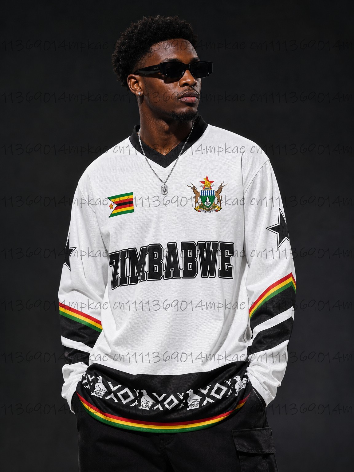 เสื้อยืดแขนยาวคอวีพิมพ์ลายสไตล - Ethnic Fashion Style บทวิจารณ์และราคา